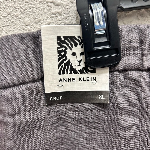 Anne Klein Dark Grey Pull On Linen Blend Cropped Pants NWT Size XL - Picture 4 of 8